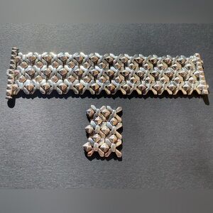 Rare Stephen Webster Vintage 925 Solid Sterling Silver Woven Mesh Bracelet Cuff